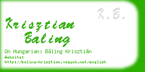krisztian baling business card