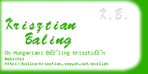 krisztian baling business card